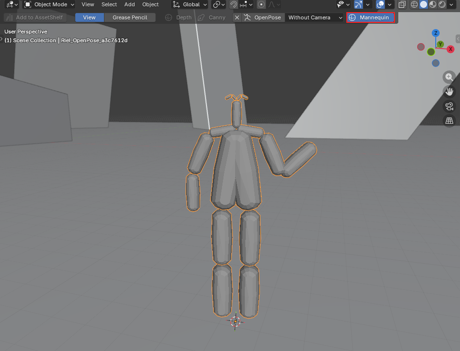 Mannequin button generates cylinder shapes on every rig